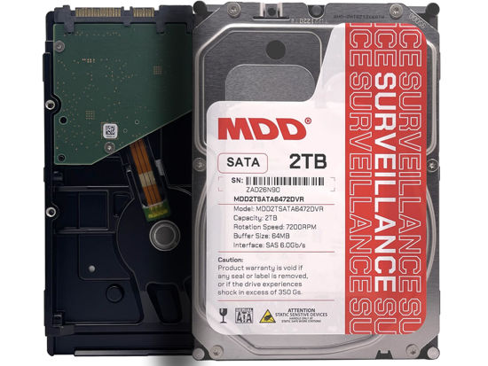 Picture of MDD 2TB 64MB Cache 7200RPM SATA 6.0Gb/s 3.5inch Internal Surveillence Hard Drive - MDD2TSATA6472DVR