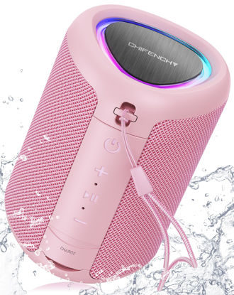 Picture of Portable Bluetooth Speaker with Lights, Powerful Crystal Clear Sound,IPX5 Waterproof, All Day Playtime, AUX&TF-Card Input, Bluetooth 5.3, TWS Paring, Small Wireless Speaker for Outdoor, Gift Ideas