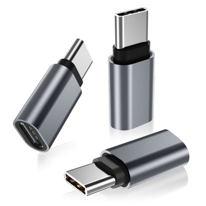 Picture of USB Type C Extension Adapter 3Pack,PD 100W 3.1 Gen2 Female to Male Extender Converter,Thunderbolt 3 Extended Connector for iPhone 16 15,Lifeproof Otterbox Case,MacBook Pro,Samsung,Galaxy S24 S23 S22