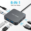 Picture of USB C Hub 10Gbps, Multiport Adapter with 4K60 HDMI, 100 W Power Delivery, 3 USB A 3.1+1 USB-C 3.1 Data Port, USB C to HDMI Adapter for MacBook, Dell, Lenovo, Surface, iPad PRO, XPS(Grey)