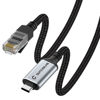Picture of Dutevolns USB C to Ethernet Cable 6.6FT, Type C to RJ45 Nylon Cord, Gigabit Directly Connected, Compatible for MacBook Pro, iPad Pro, Smartphone, Laptop, PC