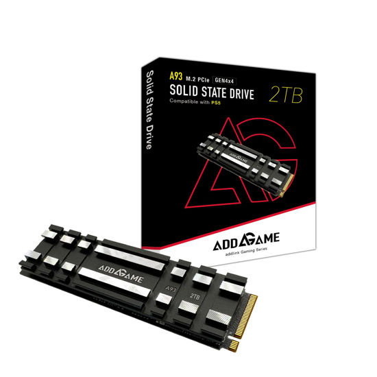 Picture of Addlink A93 2TB Gaming PC PS5 SSD with Heatsink, Up to 7400mb/s, Gen 4 PCIe NVMe m.2 2280, SLC Cache Internal Hard Drive
