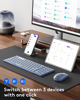Picture of Foldable Keyboard and Mouse, Samsers Folding Bluetooth Keyboard Mouse Combo, 2.4G + BT5.0 x 2, Full-Size Portable Travel Keyboard & Rechargeable Wireless Mouse for Windows Android iOS Mac OS, Blue