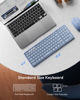 Picture of Foldable Keyboard and Mouse, Samsers Folding Bluetooth Keyboard Mouse Combo, 2.4G + BT5.0 x 2, Full-Size Portable Travel Keyboard & Rechargeable Wireless Mouse for Windows Android iOS Mac OS, Blue