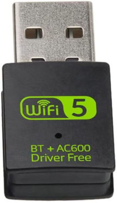 Picture of Bluetooth Dongle, WLAN USB Stick 600Mbps USB WiFi Bluetooth Adapter PC Dual Band 2.4GHz/5GHz Wireless Wi-Fi Network Card