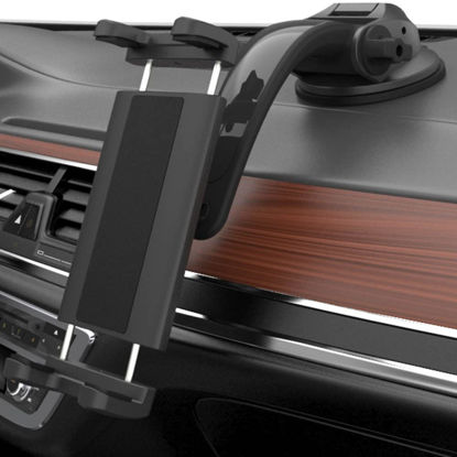 Picture of Cuxwill Tablet Mount Car Dashboard Holder for 4-13" iPad Phone, Truck Dash Holder with Strong Suction Cup for for iPad Pro 12.9 10.5 9.7, iPad Air Mini, Samsung Galaxy Tab, Kindle Fire HD, iPhone