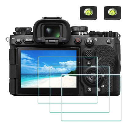 Picture of ULBTER [3 Pcs] Screen Protector Appliable for Sony Alpha A9 III A9III A9M3 Camera & Hot Shoe Cover 0.3mm 9H Hardness Glass Screen Saver Anti-Scrach Anti-Bubble