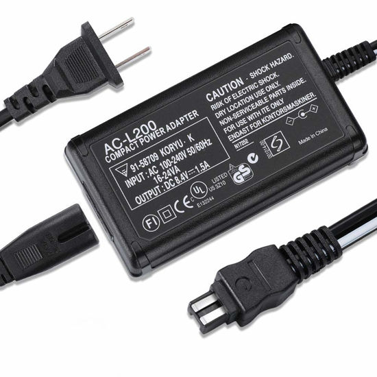 Picture of AC-L200 Adapter Charger Compatible with Sony Handycam Camcorder DCR-SX40,DCR-SX41,DCR-SX44,DCR-SX45,DCR-SX60,DCR-SX63,DCR-SX65,DCR-SX83,DCR-SX85,HDR-CX190,HDR-CX220,HDR-CX230,HDR-CX330,HDR-CX190
