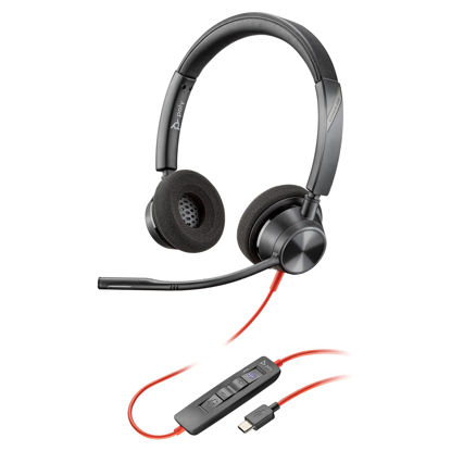 Picture of Poly Blackwire 3320 Wired Headset (Plantronics)- Flexible Microphone Boom - Hi-fi Stereo - Connect to PC/Mac via USB-C or USB-A - Certified for Microsoft Teams - Amazon Exclusive