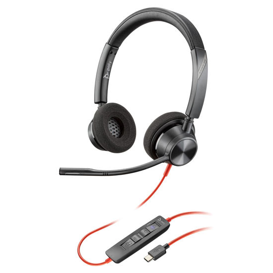 Picture of Poly Blackwire 3320 Wired Headset (Plantronics)- Flexible Microphone Boom - Hi-fi Stereo - Connect to PC/Mac via USB-C or USB-A - Certified for Microsoft Teams - Amazon Exclusive