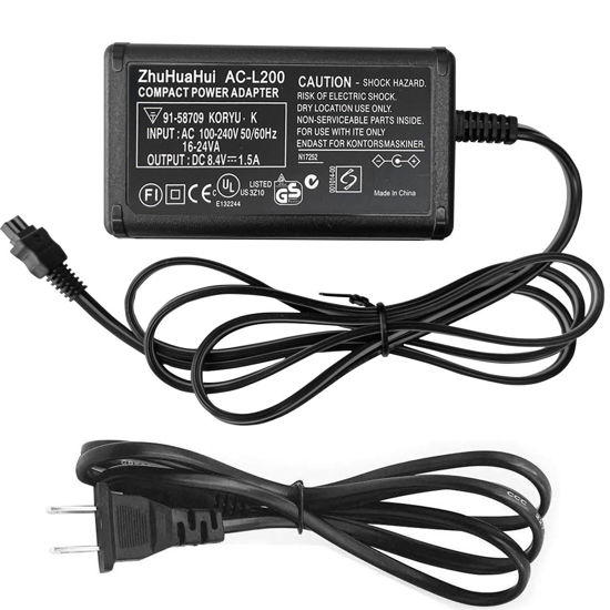 Picture of AC-L200 Power Adapter for Sony Handycam DCR-SR46 DCR-SR47 DCR-SR42 DCR-SR45 DCR-SR68 DCR-SX85 DCR-SX20 DCR-SX40 DCR-SX41 DCR-SX44 DCR-SX45 DCR-SX60 DCR-SX63 DCR-SX65 HDR-SR10 HDR-CX150 HDR-CX230/260V