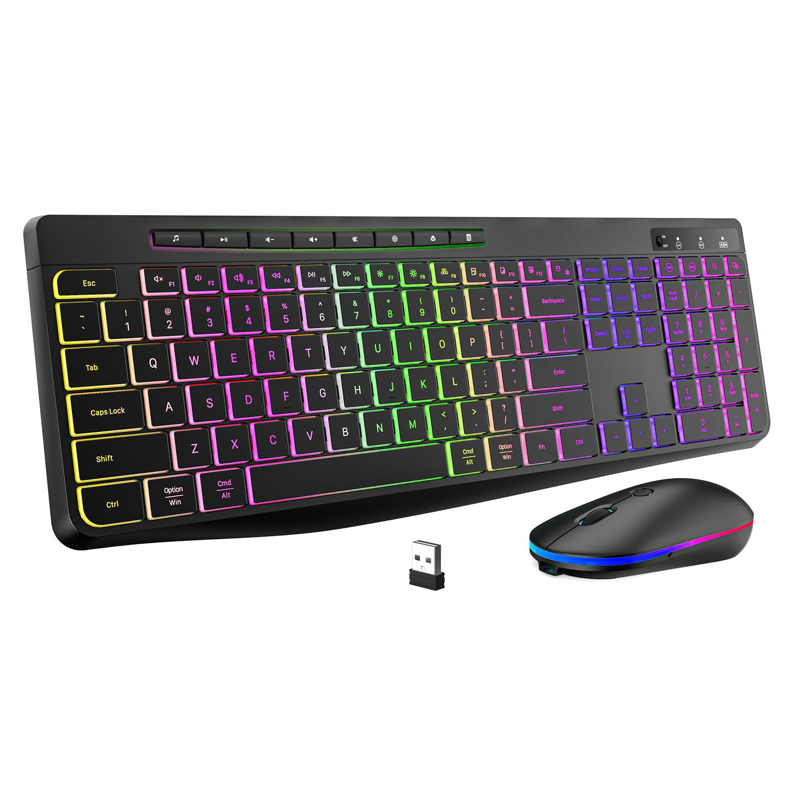 GetUSCart- Wireless Keyboard and Mouse Combo With Backlit,2.4G Full ...