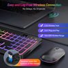 Picture of Wireless Keyboard and Mouse Combo With Backlit,2.4G Full Size Ergonomic Keyboard with Light Up Letters,Rechargeable and Slim RGB Mouse,Silent Click For Windows/MAC PC,Laptop,Chromebook,Surface,Macbook