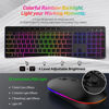 Picture of Wireless Keyboard and Mouse Combo With Backlit,2.4G Full Size Ergonomic Keyboard with Light Up Letters,Rechargeable and Slim RGB Mouse,Silent Click For Windows/MAC PC,Laptop,Chromebook,Surface,Macbook