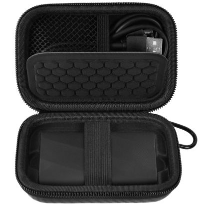 Picture of Carrying for Samsung T9/ T7/ T7 Shield Portable SSD 4TB 2TB 1TB, USB External Solid State Hard Drive Storage Travel Carrying Holder Fits for USB Cable (Full-Black)-Box Only