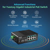 Picture of YuanLey 10 Port Industrial Switch with 8 Port PoE Gigabit & 2X SFP Port, Unmanaged PoE Switch with 120W Power Adapter, IEEE802.3af/at, VLAN & RSTP, Din-Rail PoE Switch for IP Camera, VoIP Phones,AP