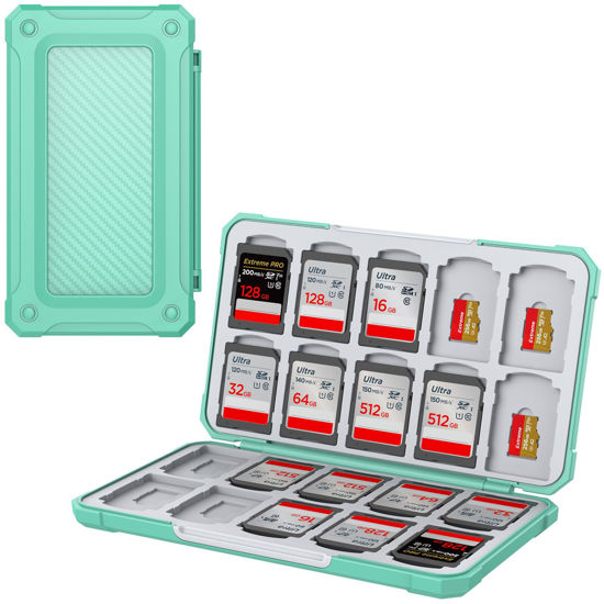 Picture of THELIFELICIOUS SD Card Holder Memory Card Case for SD/TF Cards, Memory Storage Organizer for 20 SDXC SDHC and 20 TF Cards