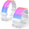 Picture of Sirlyr RGB PSU Cable Extension,ARGB PC Power Supply Cable with Soft LED Stripes and PVC Sleeved Extend Cable,16AWG 24 Pin ATX Dual 8 Pin PCIE Set