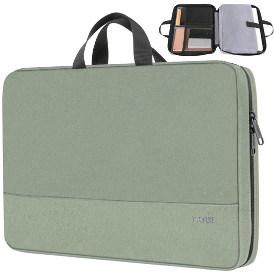 Picture of Ytonet Laptop Bag Case 17 17.3 Inch, Water Resistant Laptop Cover Case TSA Travel Bussiness Office Computer Case with Handle, Compatible with Lenovo HP Dell Asus Notebooks, Avocado Green