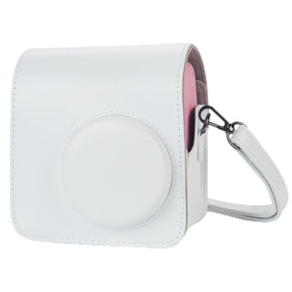 Picture of Phetium Instant mini SE Protective Camera Case Compatible with Instax Mini SE Film Camera, PU Leather Cover Bag with Pocket and Adjustable Shoulder Strap (Ｗhite)