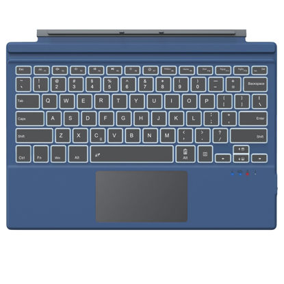 Picture of MoKo Type Cover Fit Microsoft Surface Pro 7 Plus/Pro 7/ Pro 6/ Pro 5/Pro 4/3, Ultra-Slim Wireless Bluetooth Tablet Keyboard with Trackpad, 7-Color LED Backlit, Built-in Rechargeable Battery, Indigo