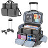 Picture of CURMIO Rolling Teacher Tote Bag with Padded Laptop Compartment for up to 15.6 Inches Laptop, Wheeled Teacher Bag for Teaching, Office, Craft, Gray