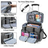 Picture of CURMIO Rolling Teacher Tote Bag with Padded Laptop Compartment for up to 15.6 Inches Laptop, Wheeled Teacher Bag for Teaching, Office, Craft, Gray
