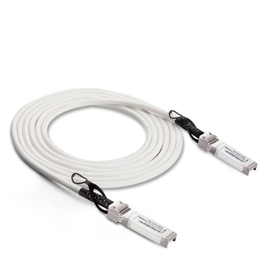 Picture of [White] Colored 10G SFP+ DAC Cable - Twinax SFP Cable for Cisco SFP-H10GB-CU2M, Ubiquiti UniFi, Fortinet, Supermicro, Netgear, Mikrotik, ZTE Devices, 2-Meter(6.5ft)