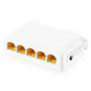 Picture of Gigabit PoE Passthrough Switch, 1 PoE in 4 PoE Out Extender, IEEE802.3af/at/bt PoE Powered 90W, 10/100/1000Mbps Ethernet, Din Rail & Wall Mount Plug and Play