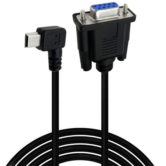 Picture of MTUERANC USB to RS232 Serial Adapter, USB Mini 5 Pin Male to DB9 9 Pin Female Serial Converter Cable 1.8M/6Feet (Right Angle Mini USB to RS232 Serial)