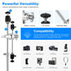 Picture of Supon 20" Mini Pocket C Stand, All-Metal Adjustable Small 20.8" C-Stand Short Tripod Stand with 13" Boom Arm Grip Head, 3 Ball Head, Sliding Leg for camera, smartphone, light, mic photography - Silver