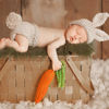 Picture of Newborn Photography Props Baby Boy Girl Happy Easter Bunny Outfits Handmade Carrot Crochet Knitted Wrap 1st Birthday Cake Smash Photo Shoot Costume Rabbit Beanie Hat Diaper Accessory for Infant Kids