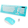 Picture of RECCAZR Wireless Keyboard and Mouse Combo, Full-Sized Wireless Keyboard and Adjustable DPI Mouse, 2.4GHz USB Receiver, Wireless Keyboard and Mouse for PC, Windows, Desktop, Laptop (Blue)