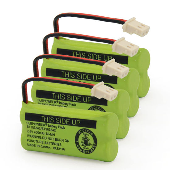 Picture of GLEPOWEER BT183342 BT283342 BT166342 BT266342 BT162342 BT262342 Battery Compatible with CS6114 CS6419 CS6719 EL52300 CL80111 Cordless Handset Phone (Pack of 4)