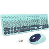 Picture of FD Wireless Keyboards and Mouse Combo - 2.4GHz USB Cordless, Cute Wireless Keyboard Round Keys, Quiet and Slim Set for Laptop, Computer, TV and Mac - Indigo Blue Colorful