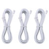 Picture of LanSenSu Telephone landline Extension Cord Cable Cord with Standard RJ-11 6P4C Plug (6Ft-3Pack-White, White)