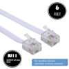 Picture of LanSenSu Telephone landline Extension Cord Cable Cord with Standard RJ-11 6P4C Plug (6Ft-3Pack-White, White)