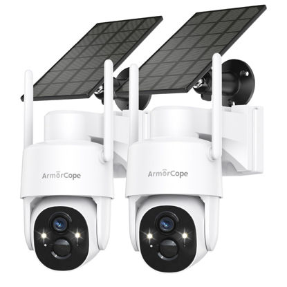Picture of Armorcope Solar Security Cameras Wireless Outdoor,360° View Battery Powered with Spotlight Color Night Vision,2K WiFi Home Security,PIR Sensor,Wireless Easy Install, 2.4 GHz Wi-Fi