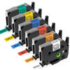 Picture of 6-Pack Replace for Brother Label Maker Tape TZe TZ Tape 12mm 0.47 Laminated Color P Touch Label Tape for Brother PT-D210 PT-H110 PT-D220 PT-D610BT PT-D600 PT-D400, White/Orange/Red/Blue/Yellow/Green