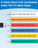 Picture of 6-Pack Replace for Brother Label Maker Tape TZe TZ Tape 12mm 0.47 Laminated Color P Touch Label Tape for Brother PT-D210 PT-H110 PT-D220 PT-D610BT PT-D600 PT-D400, White/Orange/Red/Blue/Yellow/Green