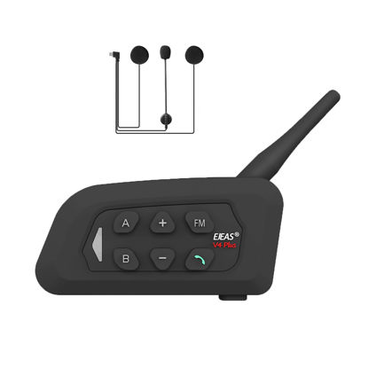 Picture of MIMIRACLE V4 Plus Motorcycle Helmet Bluetooth Intercom Headset, Up to 4 Riders 1500M IP65 Waterproof Motorbike Communication System for Skiing/ATV/Off Road -1 Pack
