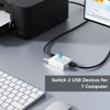 Picture of USB 3.0 Switch Powered, Bi-Directional USB Switcher 2 Computers 1 in 2 Out (2 in 1 Out), USB Switch Selector for Keyboard, Mouse, Printer, Webcam, USB Sharing Switch Supports Carplay and Android Auto
