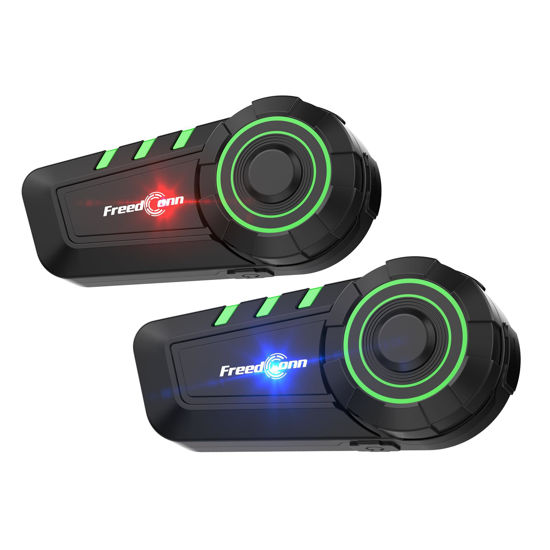 Picture of FreedConn Motorcycle Bluetooth Headset KY Bluetooth Helmet Intercom Motorcycle Communication Systems with CVC Noise Cancellation Stereo Music IP65 for Full/Half Face Helmet Basic Single People Use