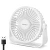 Picture of TriPole USB Desk Fan 4.5 Inches Portable Mini Fan Powerful 3 Speeds Wind Personal Desktop Fan with 360° Head Rotation for Home Office Car Indoor Outdoor White