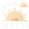 Picture of R HORSE Baby Monthly Milestone Card, Double Sided Boho Sun Wooden Monthly Milestone Discs with Number Cards, Newborn Months Signs Announcement Baby Shower Photography Props Gifts for Boy Girl