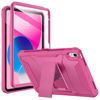 Picture of Soke Case for iPad 10th Generation 10.9-inch 2022, with Built-in Screen Protector and Kickstand, Rugged Full Body Protective Cover for New Apple iPad 10.9 Inch - Hot Pink