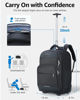 Picture of Ponhog Rolling Backpack, 30L Travel Laptop Backpack with Wheels, 15.6 Inch Roller Carry on Luggage with USB Charging Port, Flight Approved Personal Item Wheeled Suitcase for Men Women Adults, Black