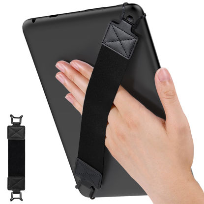 Picture of MoKo Security Hand-Strap for 9-11 Inch Tablet, iPad/iPad Pro/iPad Air/Kindle Fire HD/Samsung, High-Elasticity Versatile Hand Strap Lightweight Finger Grip Holder, Black Belt, Black