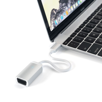 Picture of Satechi Type-C VGA USB-C Cable Adapter 1080p/60Hz - for M2/ M1 MacBook Pro/Air, M2/ M1 iPad Pro/Air, M2 Mac Mini, iMac M1 (Silver)