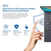 Picture of TEC SecureTouch TE-FPA4-MC USB Fingerprint Reader - Windows Hello, FIDO U2F, Compatible with Windows 10 & 11, 360° Quick Match, Secure File Encryption